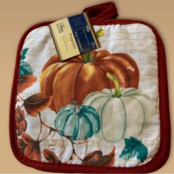 NWT Home collection fall pumpkin pot holder set - Picture 5 of 7